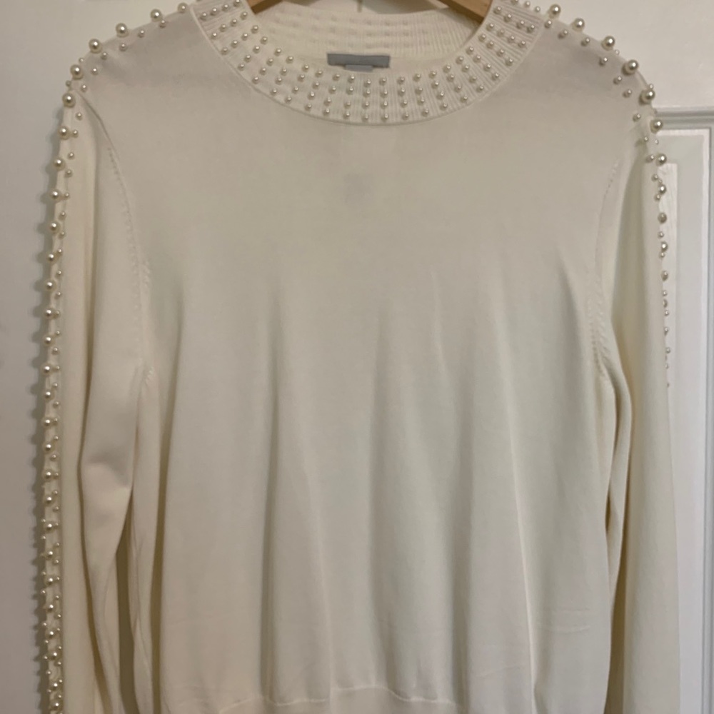 H&M New Sweater with Pearl Accents